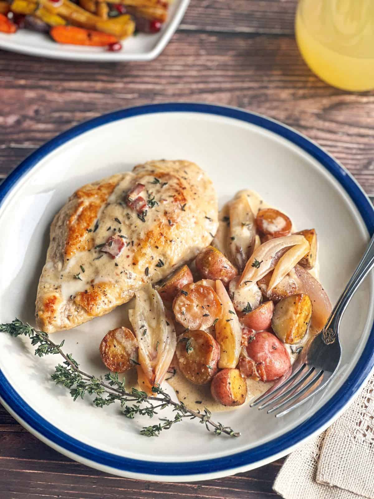 Chicken and Potatoes in Cider Cream Sauce