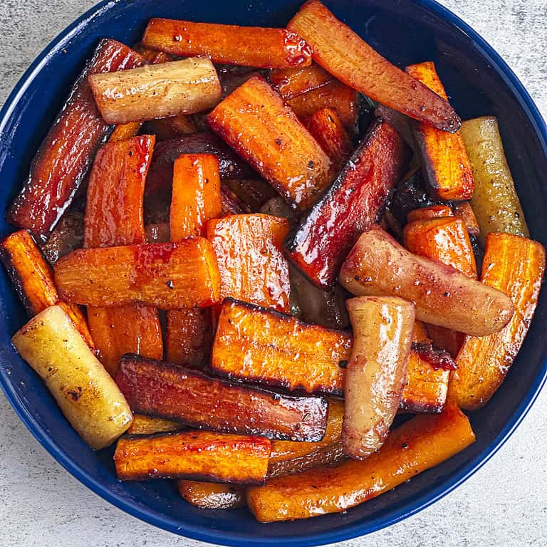 Spice Roasted Carrots with Hot Honey Butter Glaze