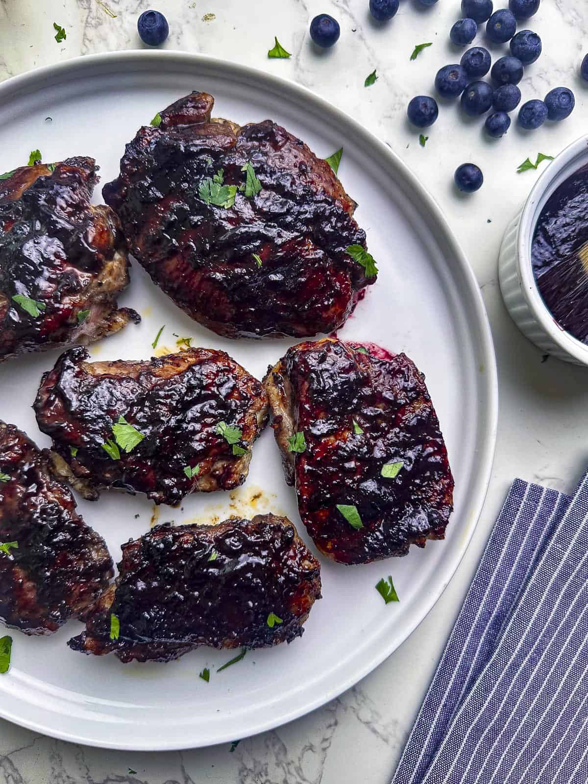 Grilled Chicken with Blueberry BBQ Sauce